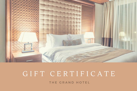 Hotel Gift Certificate Template Awesome Light Brown Hotel Gift Certificate Templates by Canva