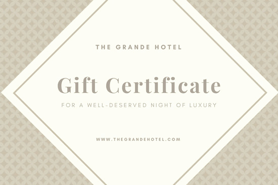 Hotel Gift Certificate Template Luxury Brown Pattern with Diamond Hotel Gift Certificate