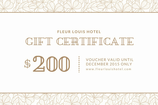 Hotel Gift Certificate Template Unique Customize 2 645 Gift Certificate Templates Online Canva