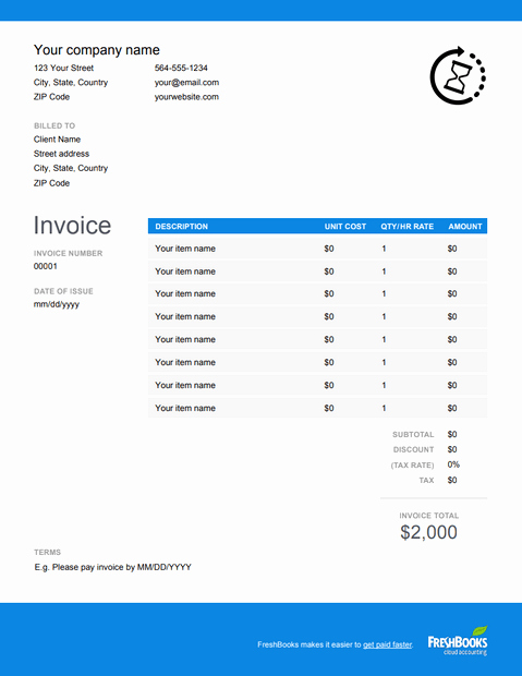 Hourly Invoice Template Excel Awesome Hourly Invoice Template Free Download