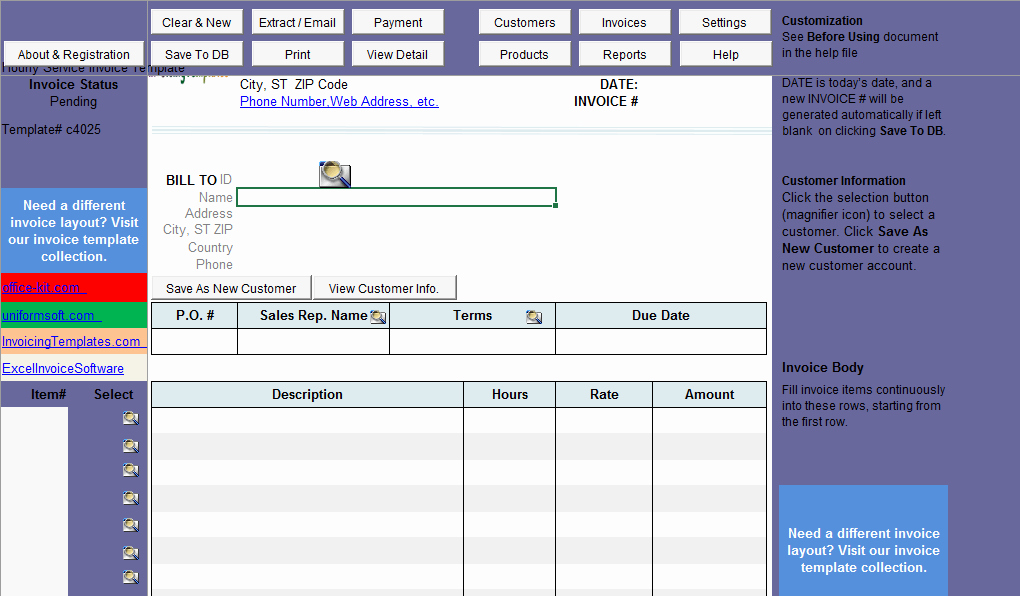 Hourly Invoice Template Excel Awesome Hourly Service Billing Sample