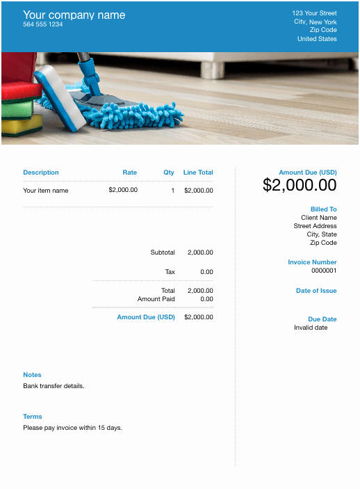 House Cleaning Invoice Template Beautiful Free House Cleaning Invoice Template Download now