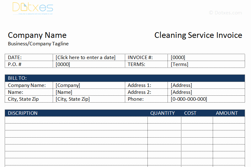 House Cleaning Invoice Template Unique Cleaning Service Invoice Template Dotxes