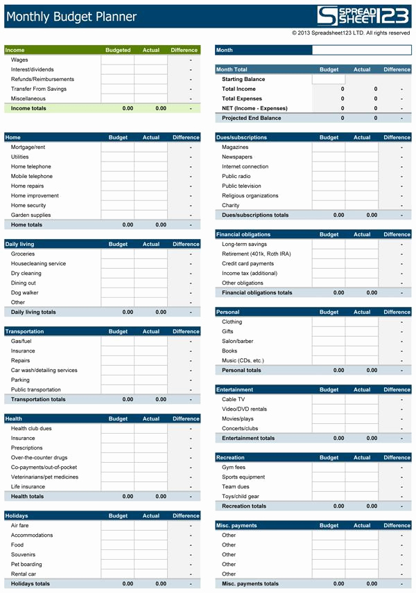 Household Monthly Budget Template Awesome Download A Free Monthly Bud Planner that Helps In