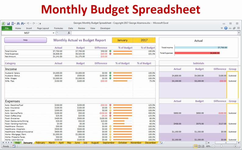 Household Monthly Budget Template Best Of Monthly Bud Spreadsheet Planner Excel Home Bud for