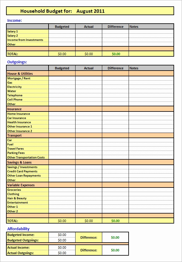 Household Monthly Budget Template Fresh Free 13 Home Bud Samples In Google Docs