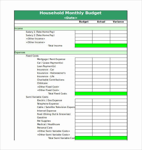 Household Monthly Budget Template Lovely Blank Spreadsheet Template – 15 Free Word Excel Pdf