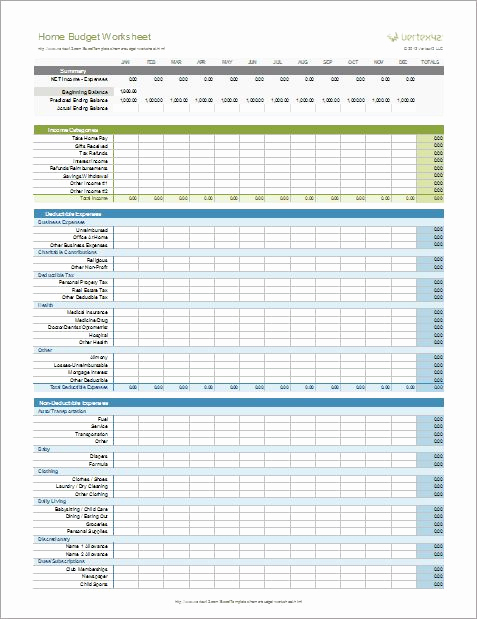 Household Monthly Budget Template Unique Download A Free Home Bud Worksheet for Excel to Plan