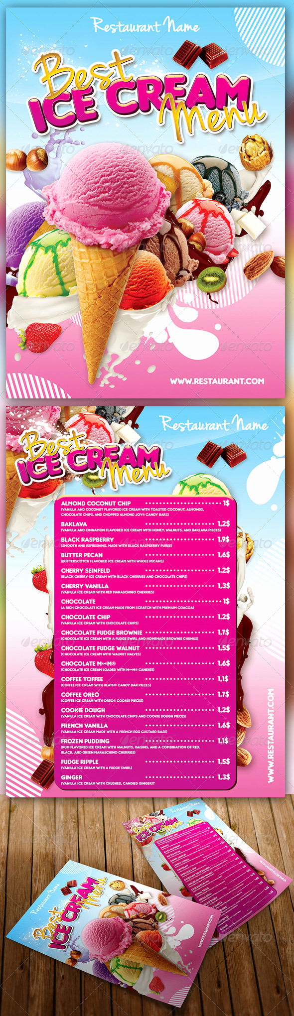 Ice Cream Menu Template Beautiful Ice Cream Menu