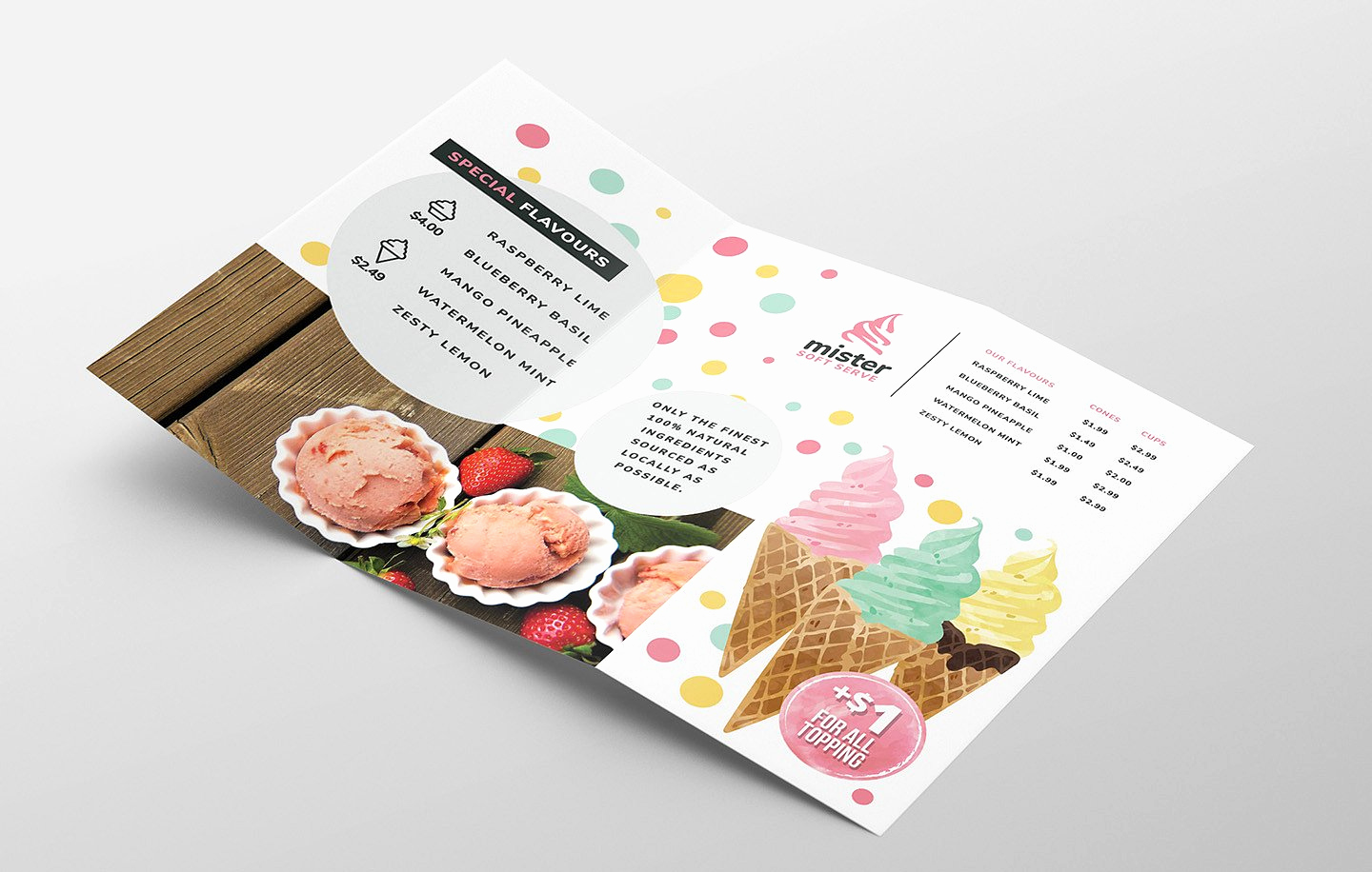 Ice Cream Menu Template Beautiful Ice Cream Shop Trifold Menu Template In Psd Ai &amp; Vector