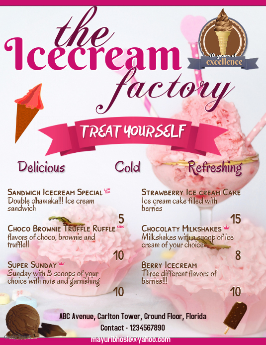 Ice Cream Menu Template Luxury Ice Cream Menu Template