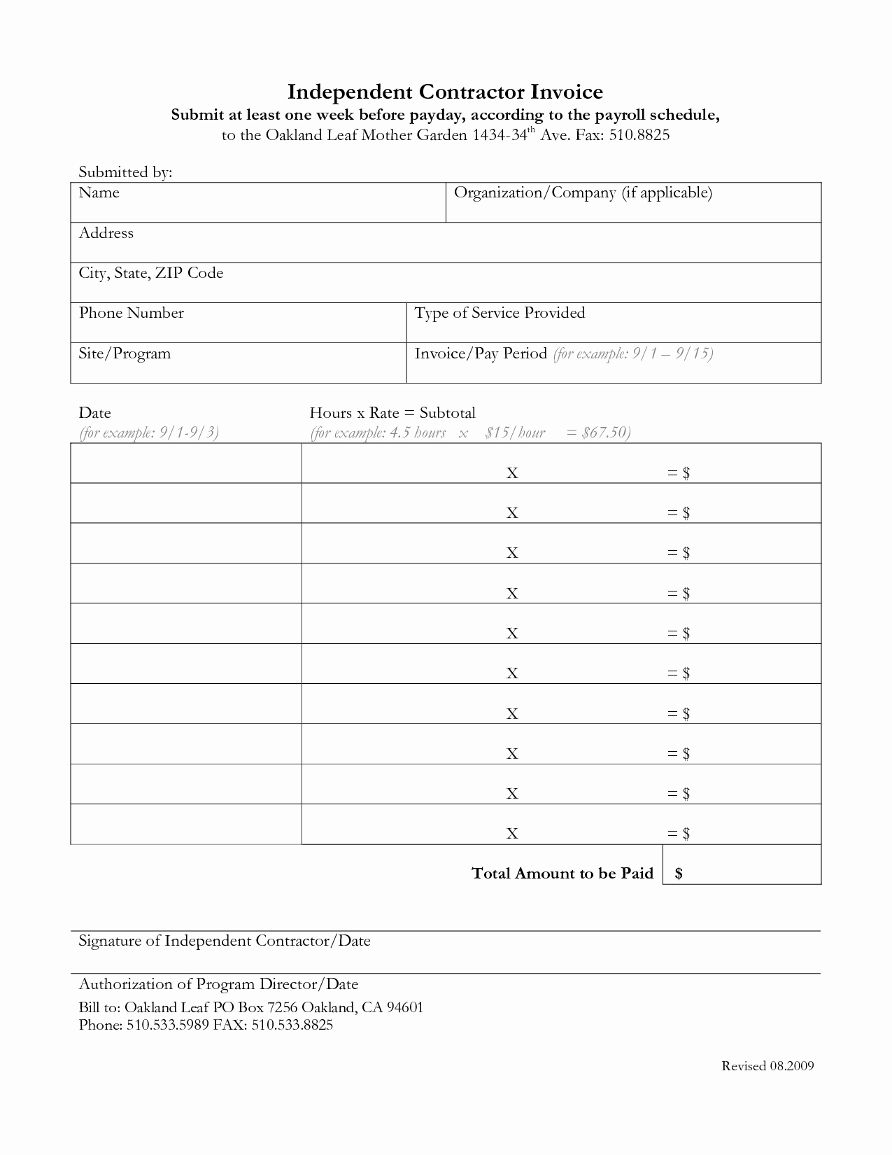 Independent Contractor Invoice Template Excel Beautiful Independent Contractor Invoice Template Free