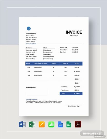 Independent Contractor Invoice Template Excel Elegant 49 Free Invoice Templates In Google Docs