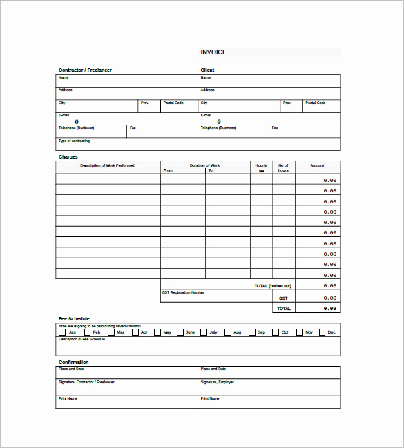 Independent Contractor Invoice Template Excel Lovely Independent Contractor Invoice Template for Your Best Work