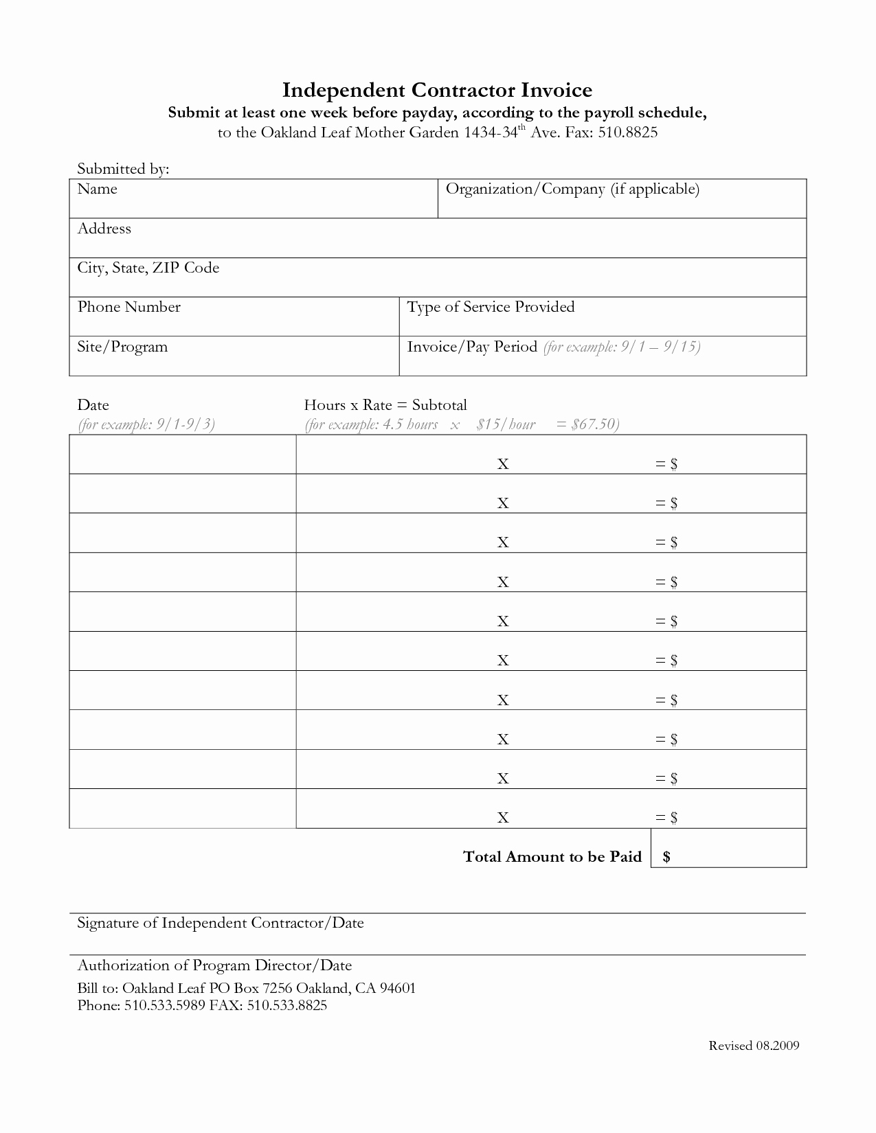 Independent Contractor Invoice Template Free Lovely Independent Contractor Invoice Template Free