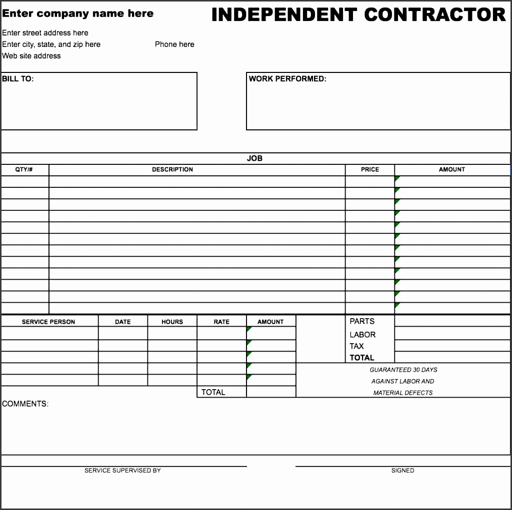 Independent Contractor Invoice Template Free Unique 10 Contractor Invoice Template for Students