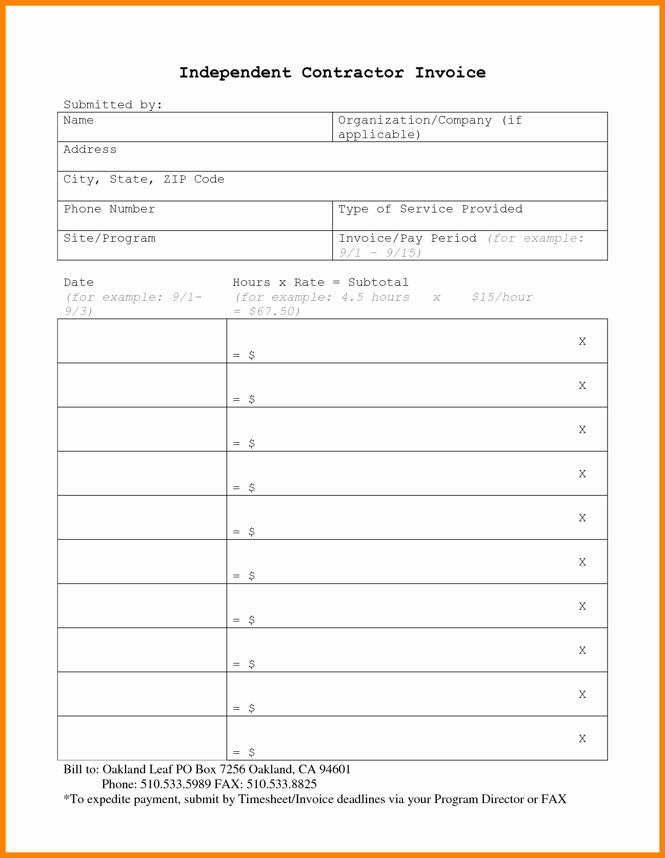 Independent Contractor Invoice Template Pdf Luxury 5 Independent Contractor Invoice Template