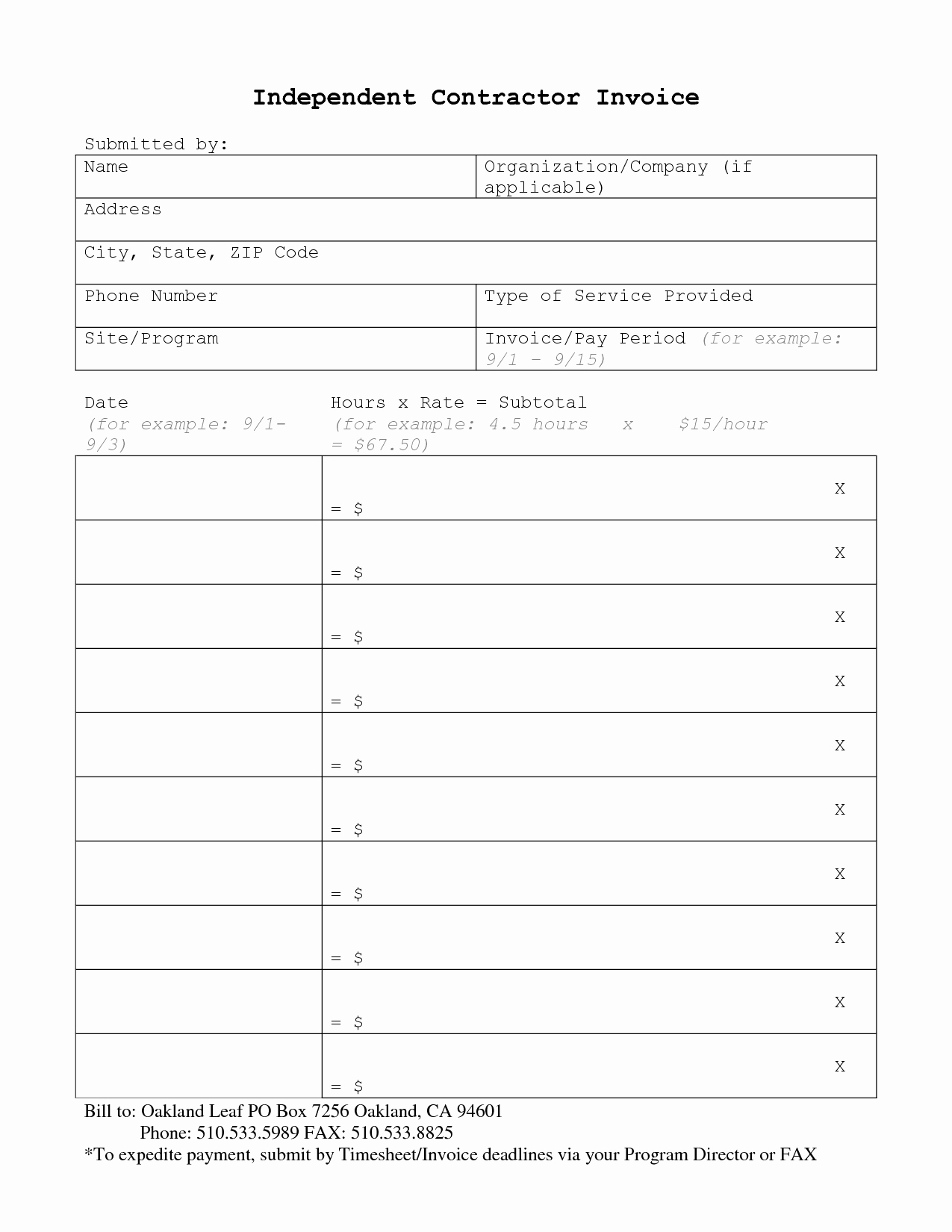 Independent Contractor Invoice Template Pdf Luxury Independent Contractor Invoice Template