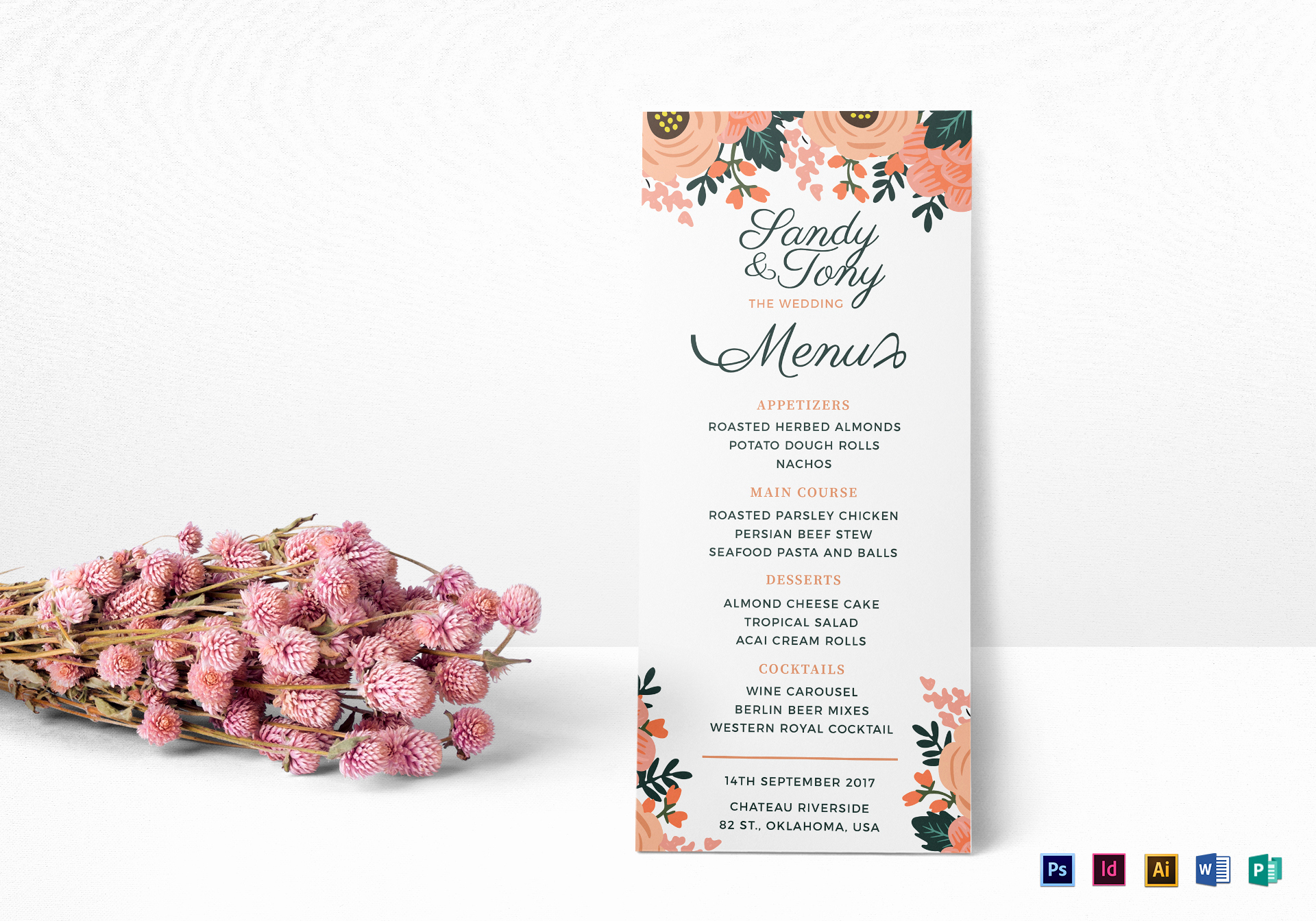 Indesign Menu Template Free Inspirational Wedding Menu Design Template In Psd Word Publisher