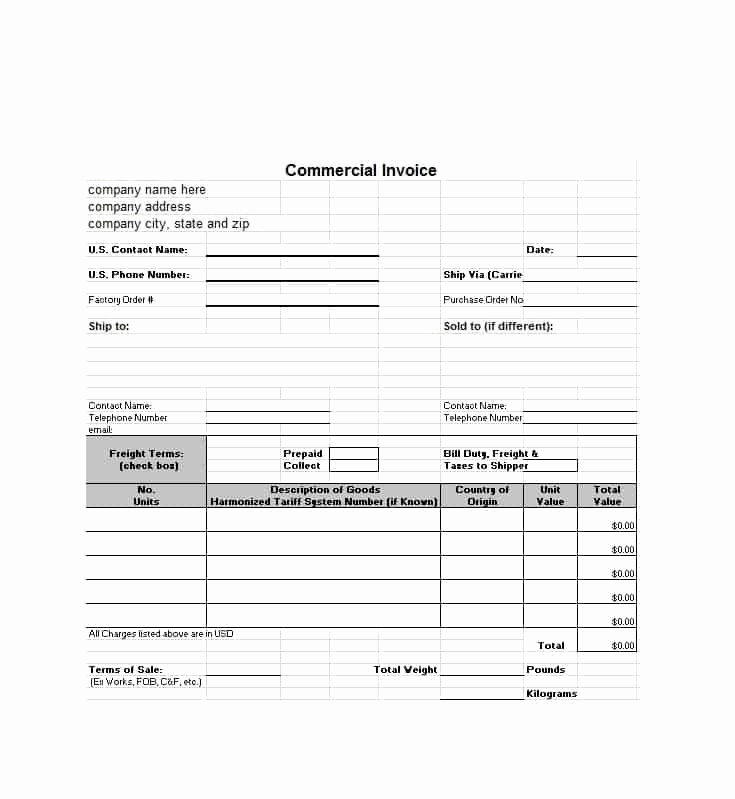 International Commercial Invoice Template Word Awesome 44 Blank Mercial Invoice Templates [pdf Word