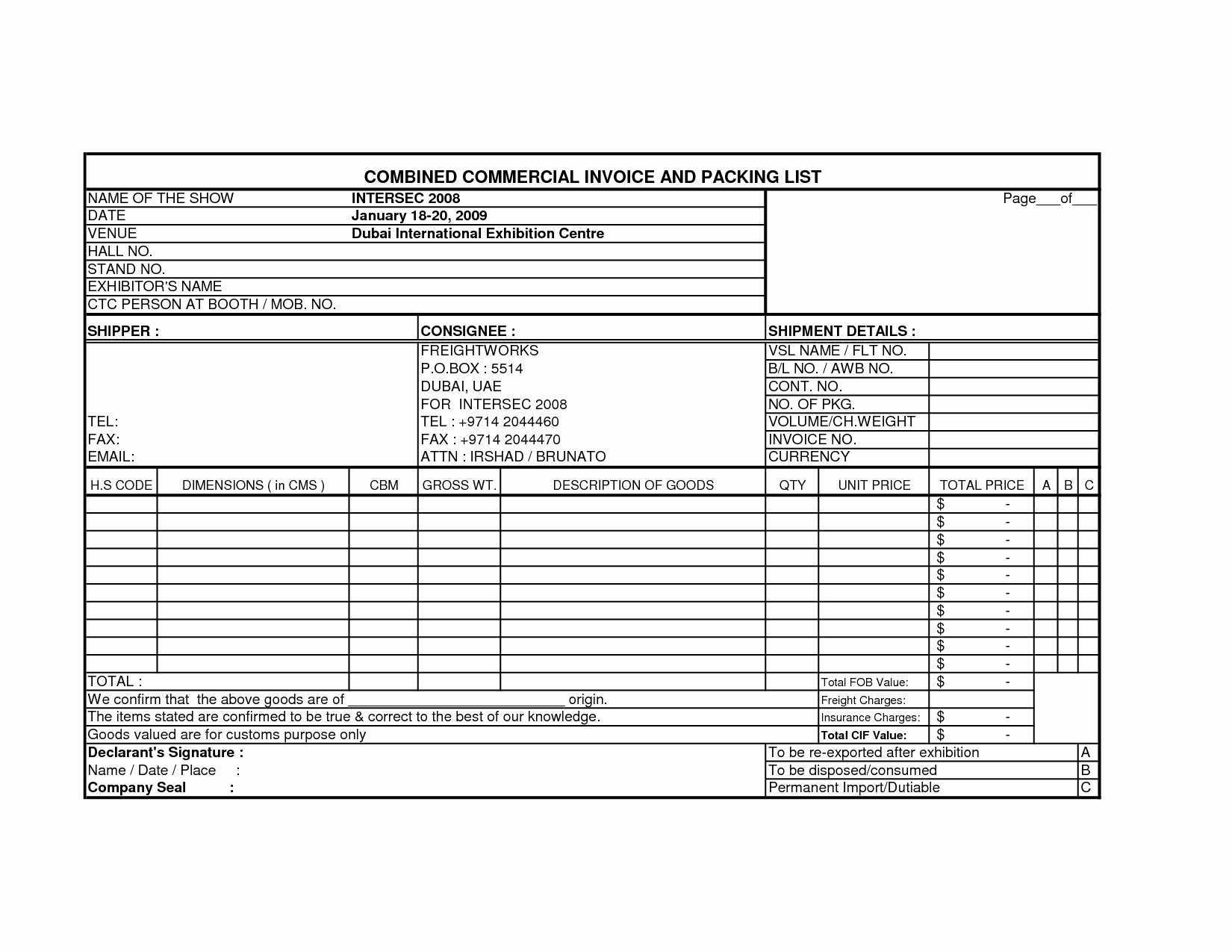 International Commercial Invoice Template Word Beautiful International Mercial Invoice Template