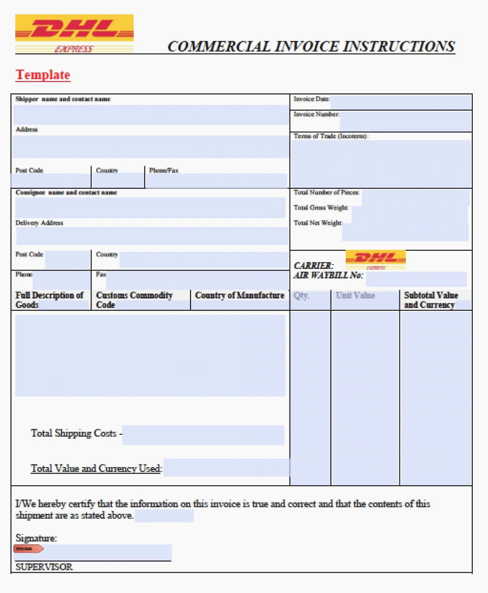 International Commercial Invoice Template Word Lovely This is How Fedex