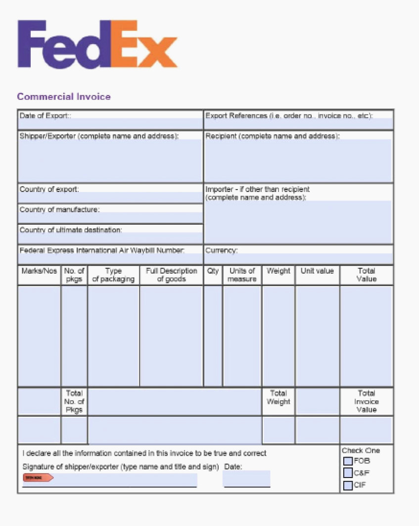 International Commercial Invoice Template Word Luxury This is How Fedex