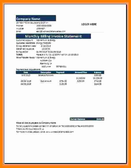 Invoice for Services Rendered Template Inspirational 5 Sample Of Billing Statement for Services