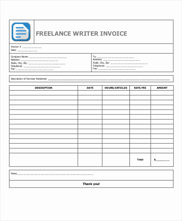 Invoice for Services Rendered Template Inspirational Free 7 Freelance Invoice Examples &amp; Samples In Google