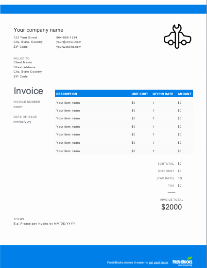 Invoice for Services Rendered Template Lovely Auto Repair Invoice Template Free Download