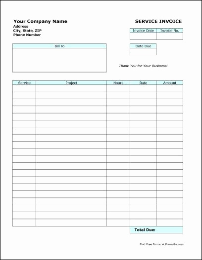 Invoice for Services Rendered Template Luxury Free Blank Invoice form
