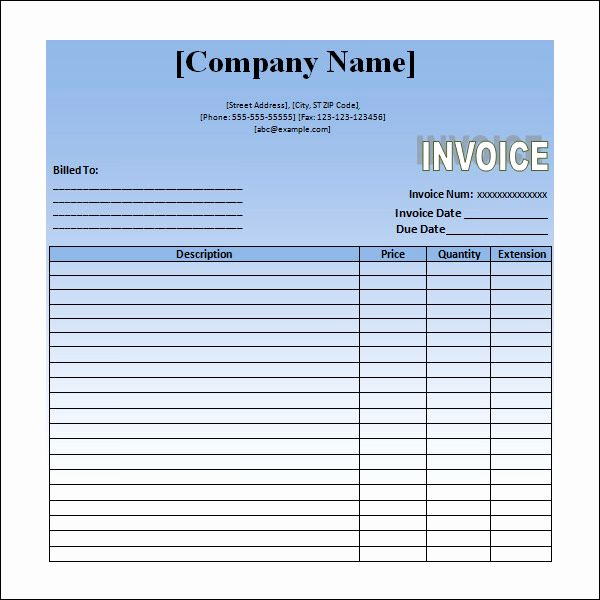 Invoice for Services Rendered Template New Sample Invoice for Service Rendered