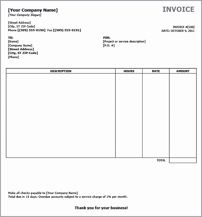 Invoice Template Fillable Pdf Beautiful Basic Invoice Template Word