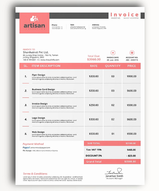 google docs invoice templates