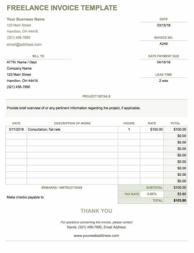 Invoice Template for Google Docs Inspirational Free Google Docs Invoice Templates