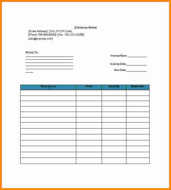 Invoice Template for Google Docs Unique Blank Invoice Template Google