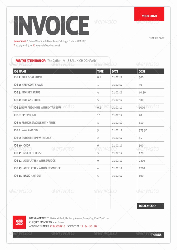 Invoice Template for Mac Awesome Apple Numbers Invoice Template