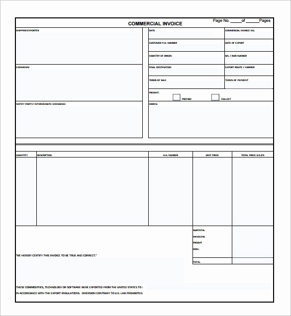 Invoice Template for Mac Awesome Canada Mercial Invoice format Free Invoice Template