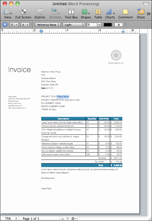 Invoice Template for Mac Elegant How Do I Create An Invoice In Apple Iworks Pages ask