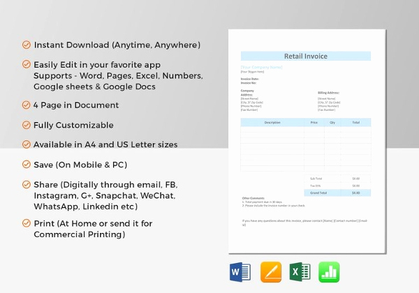 Invoice Template for Mac Luxury 19 Sales Invoice Templates Free Word Excel Pdf