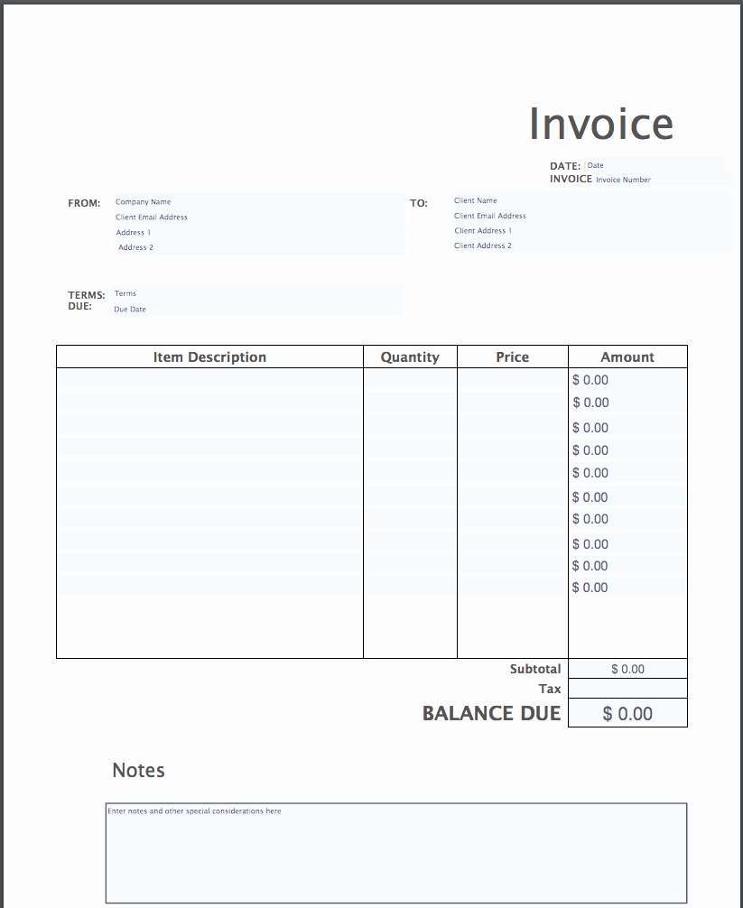 Invoice Template for Word Awesome Invoice Template Pdf Free Download
