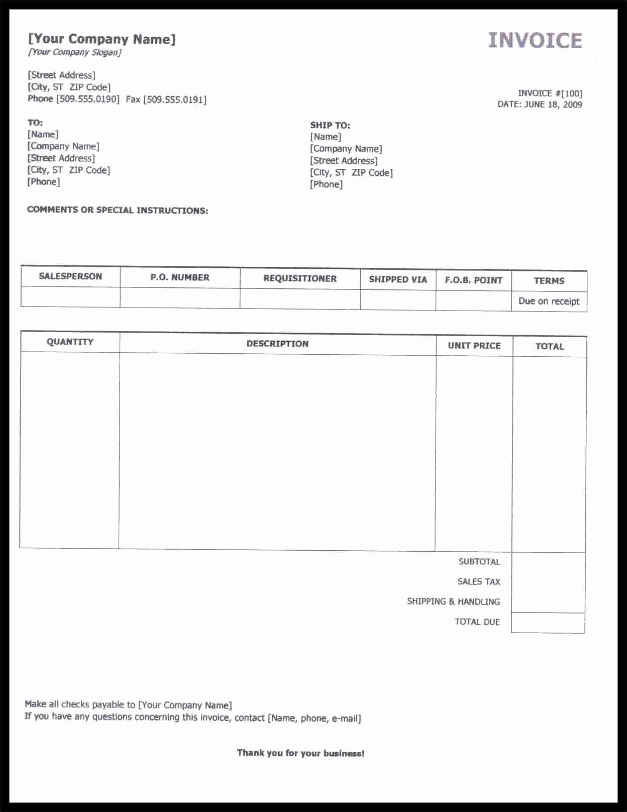 Invoice Template for Word Fresh Self Employed Invoice Template Word