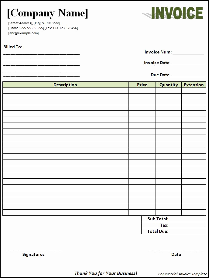 Invoice Template for Word Inspirational Invoice Templates