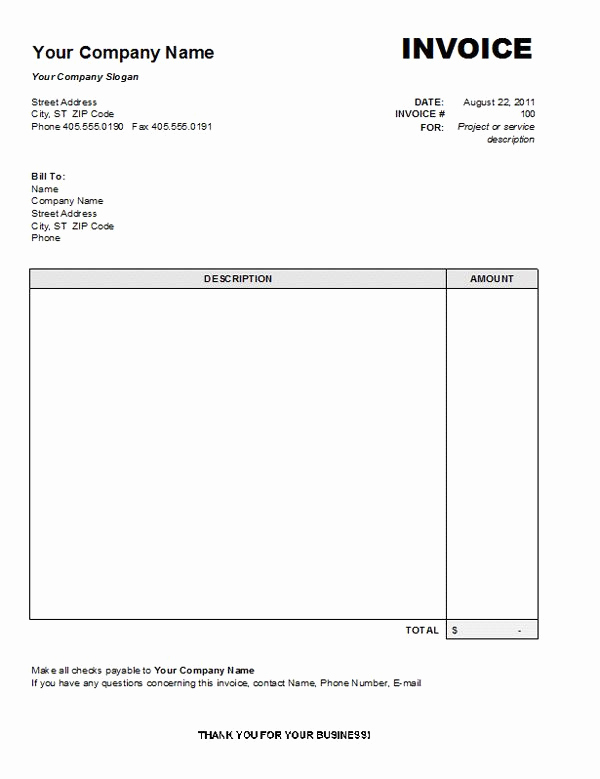 Invoice Template for Word New Professional Services Invoice Template Free