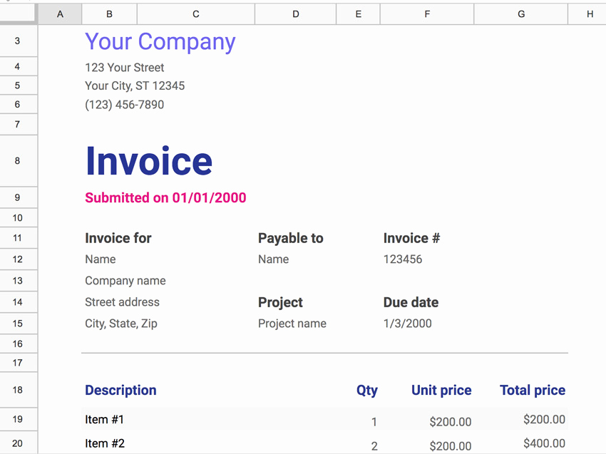 Invoice Template Google Drive Beautiful 20 Free Google Sheets Business Templates to Use In 2018
