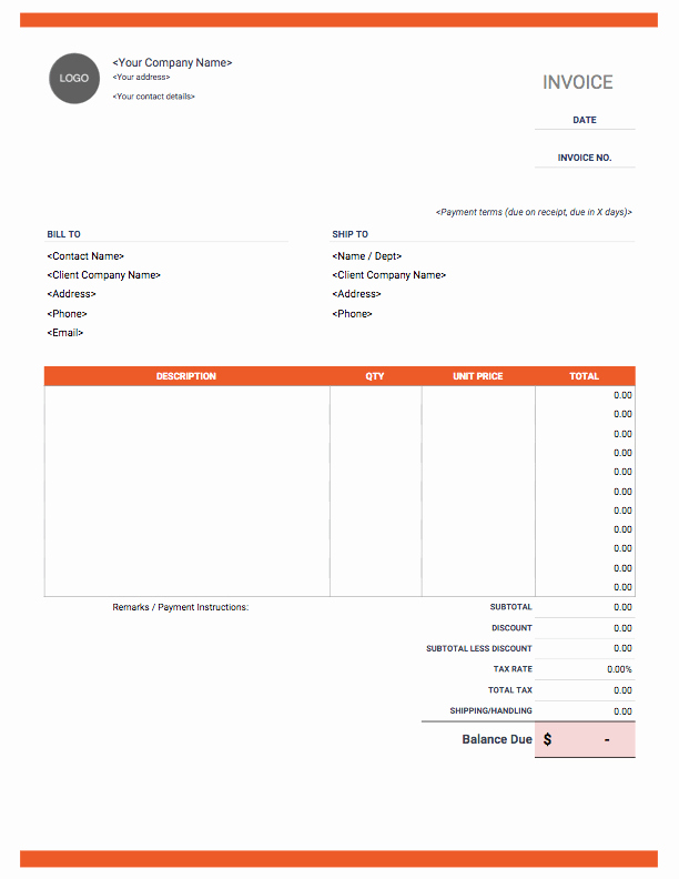 Invoice Template Google Drive Fresh Invoice Template Google Drive