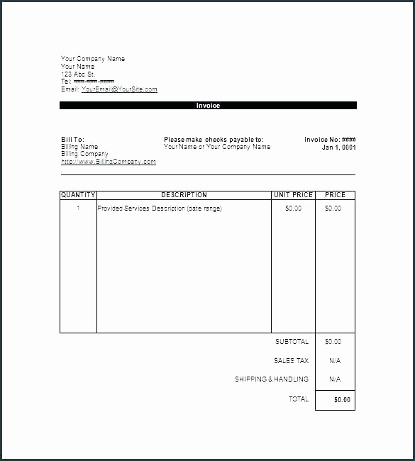 Invoice Template Google Drive Lovely 7 Invoice format In Excel Free