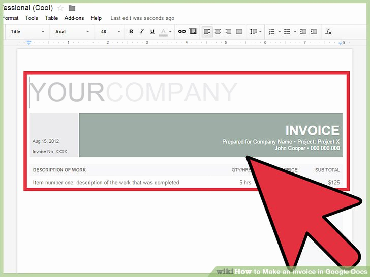 Invoice Template Google Drive Unique How to Make An Invoice In Google Docs 8 Steps with