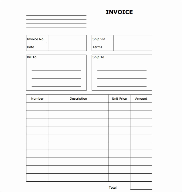 Invoice Template Google Sheets Awesome Free 47 Sample Blank Invoice Templates In Word
