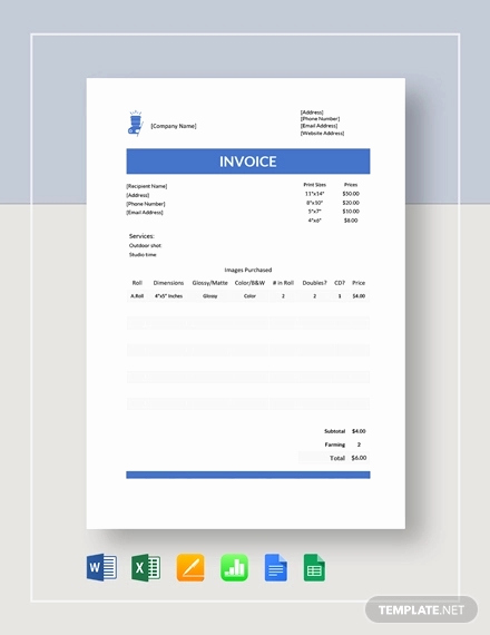 Invoice Template Google Sheets Elegant Free 12 Graphy Invoice Examples &amp; Samples In Google